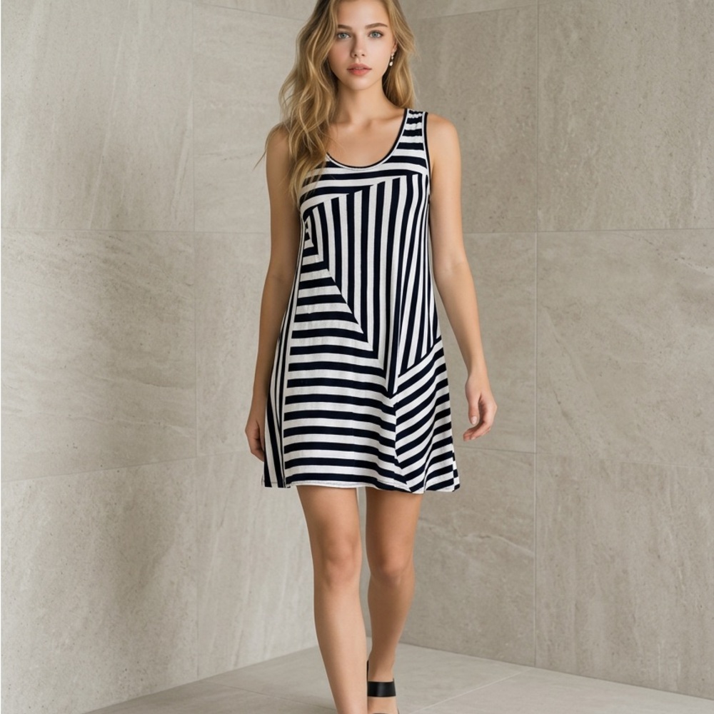 Philosophy Black and White Asymmetrical Dress-1X